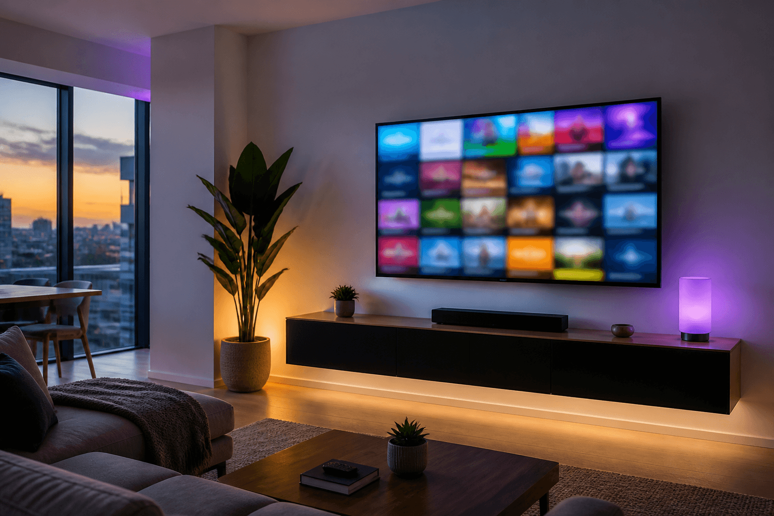 IPTV USA channels showing live news, sports and entertainment on a home TV